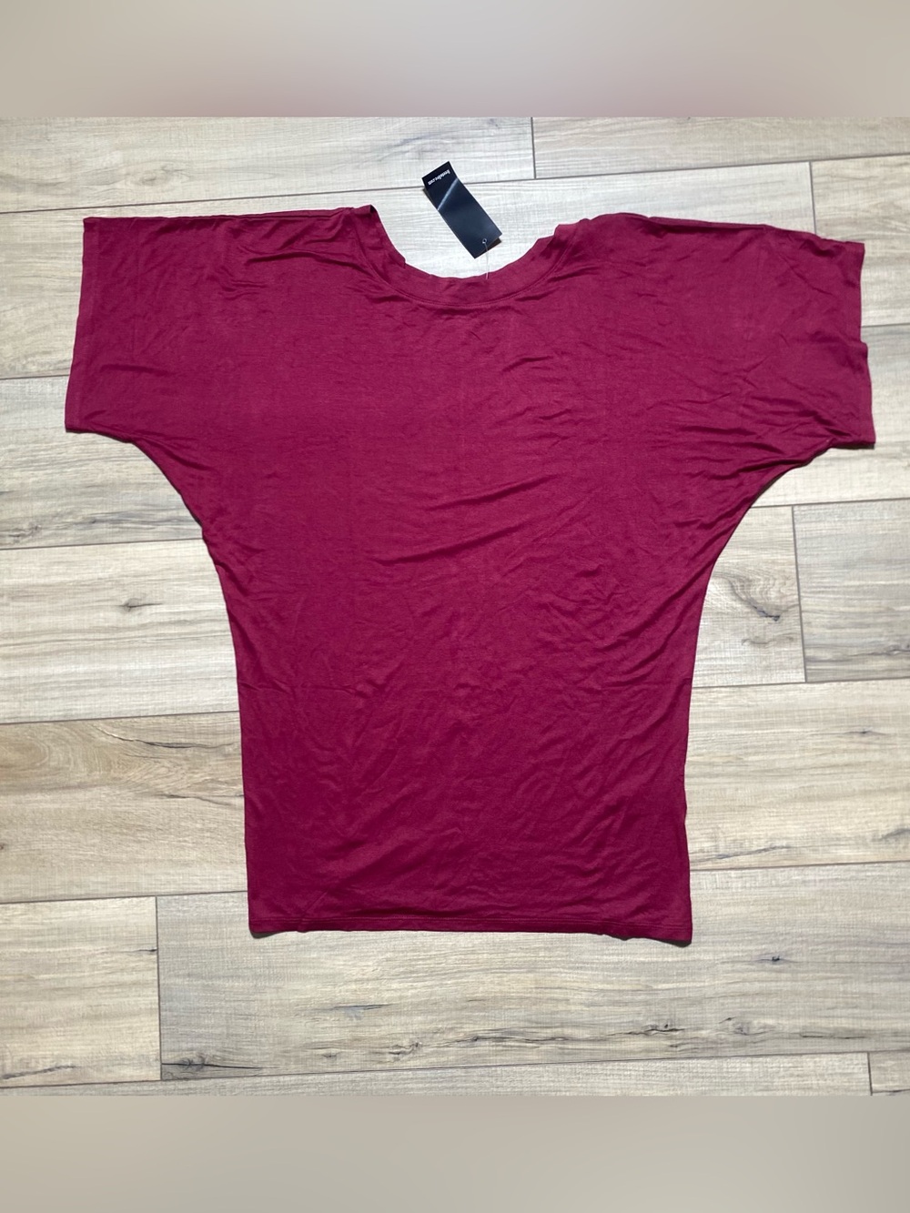 Free to Live Womens Short Dolman Sleeve Tunic Top Size Large Burgundy